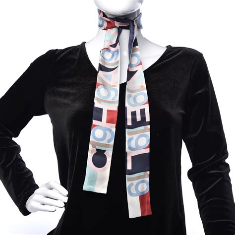 how to wear a chanel square scarf|Chanel slim bandeau scarf.